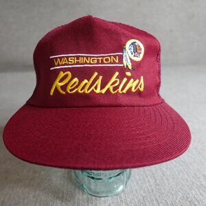 Vintage Washington Redskins Hat Red Embroidered Trucker NEW